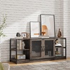 Garvee Farmhouse TV Stand for 65+ Inch TV, Industrial TV Cabinet with 4 Shelfs, Entertainment Center with 2 Doors for Living Room