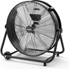 Garvee Industrial Floor Fan 24 in, Heavy Duty Drum Fan with Adjustable 3 Speed 4800-8800 CFM Cooling, Metal Blades & 360° Rotation for Industrial Commercial Space, Garage, Warehouse, Workshop(Black)
