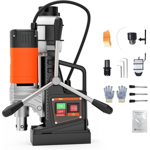 Garvee Magnetic Drill, 1750W 2″ Boring Diameter, 2922lbf Power Portable Magnetic, 810 PRM, 10-Speed，with 10Pcs Drill Bits 3Pcs Twist Drill and 1Pcs Plastic Box for Metal Surface, Industrial(1650W-1.57″)